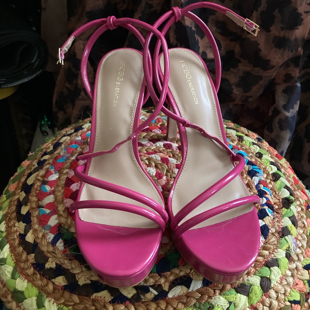 BCBGeneration Pink Strappy Heels